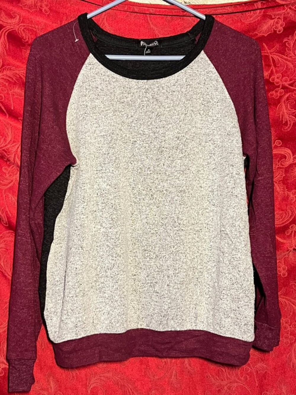 Buffalo David Bitton Colorblock Raglan Long Sleeve Sweater Size M